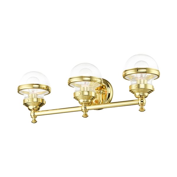 Livex Lighting Oldwick 3-Light Brass Transitional Vanity Light