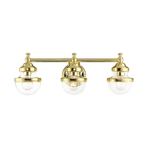Livex Lighting Oldwick 3-Light Brass Transitional Vanity Light