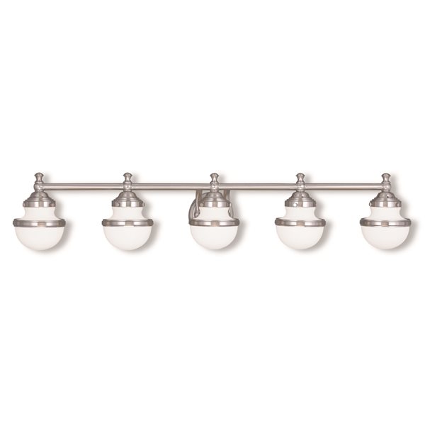 Livex Lighting Oldwick Nickel 5-Light Transitional Vanity Light