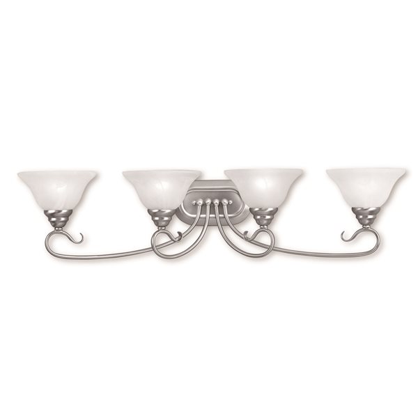 Livex Lighting Coronado 4-Light Nickel Transitional Vanity Light