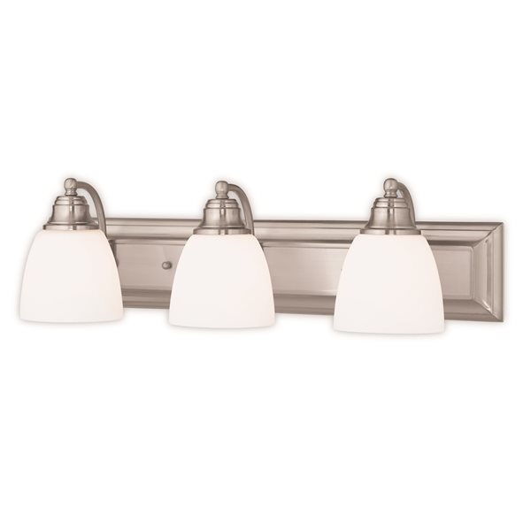 Livex Lighting Springfield 3-Light Nickel Transitional Vanity Light