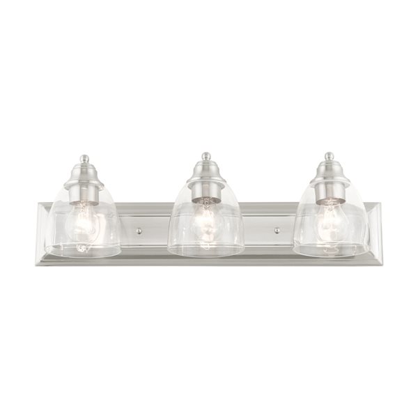 Livex Lighting Birmingham 3-Light Nickel Transitional Vanity Light