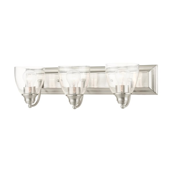 Livex Lighting Birmingham 3-Light Nickel Transitional Vanity Light