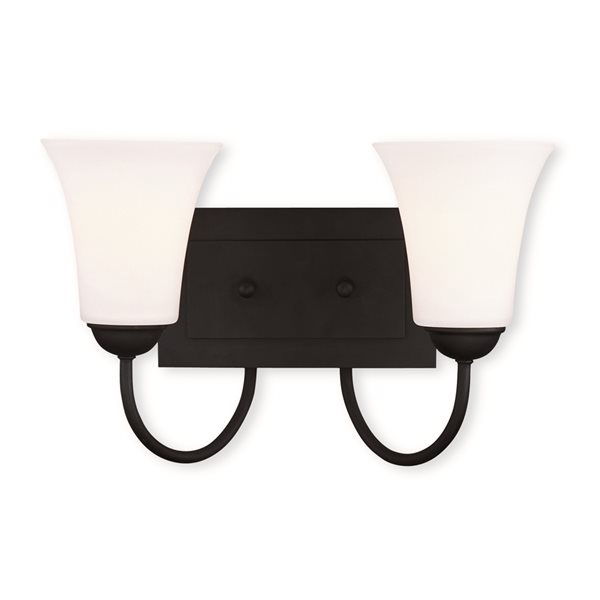 Livex Lighting Ridgedale 2-Light Black Transitional Vanity Light