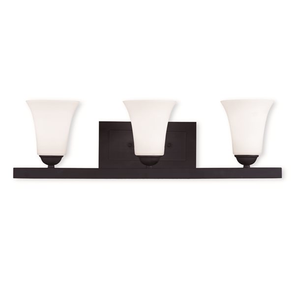 Livex Lighting Ridgedale Black 3-Light Transitional Vanity Light