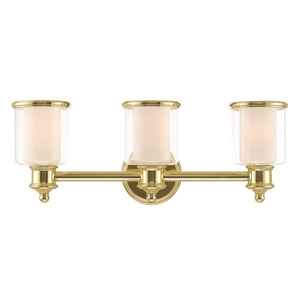 Livex Lighting Middlebush 3-Light Brass Transitional Vanity Light
