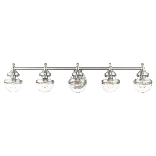 Livex Lighting Oldwick 5-Light Nickel Transitional Vanity Light