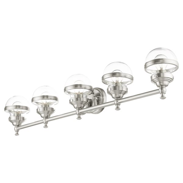 Livex Lighting Oldwick 5-Light Nickel Transitional Vanity Light