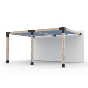 Toja Grid 12-ft x 16-ft Double Attached Pergola Kit for 6 x 6 Wood - Denim Canopy Included