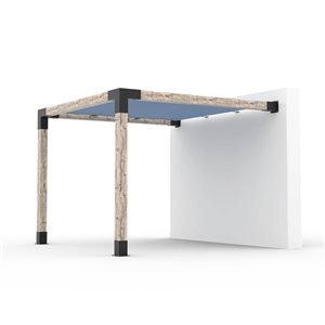 Toja Grid 10-ft x 10-ft Attached Pergola Kit for 6 x 6 Wood - Denim Canopy Included