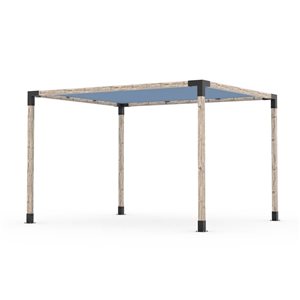 Toja Grid 10-ft x 12-ft Freestanding Pergola Kit for 4 x 4 Wood - Denim Canopy Included