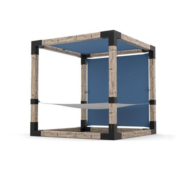 Hamac autoportant pour 2 personnes par Toja Grid de 8 pi x 8 pi pour bois 6 x 6, auvent en denim inclus