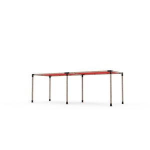 Ensemble pour pergola double autoportante par Toja Grid de 8 pi x 24 pi pour bois 4 x 4, auvent rouge inclus