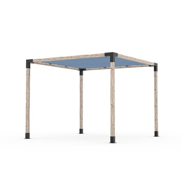 Ensemble pour pergola autoportante par Toja Grid de 10 pi x 10 pi pour bois 4 x 4, auvent en denim inclus