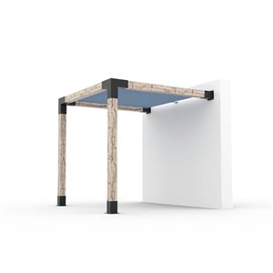 Toja Grid 8-ft x 8-ft Attached Pergola Kit for 6 x 6 Wood - Denim Canopy Included