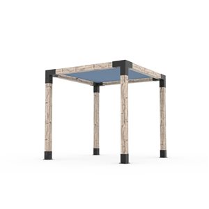 Toja Grid 8-ft x 8-ft Freestanding Pergola Kit for 6 x 6 Wood - Denim Canopy Included