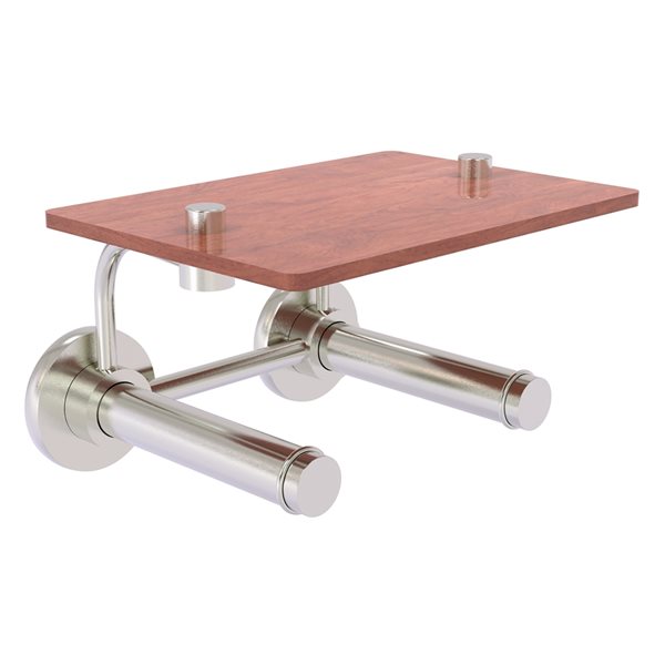Allied Brass Satin Nickel Prestige Skyline Double Post Wall Mount Toilet Paper Holder
