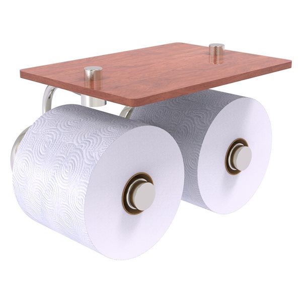 Allied Brass Satin Nickel Prestige Skyline Double Post Wall Mount Toilet Paper Holder
