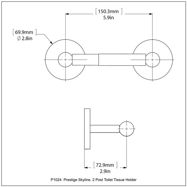 Allied Brass Prestige Skyline Wall Mount Satin Brass Double Post Toilet Paper Holder