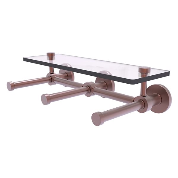 Allied Brass Wall Mount Double Post Prestige Skyline Antique Copper Toilet Paper Holder