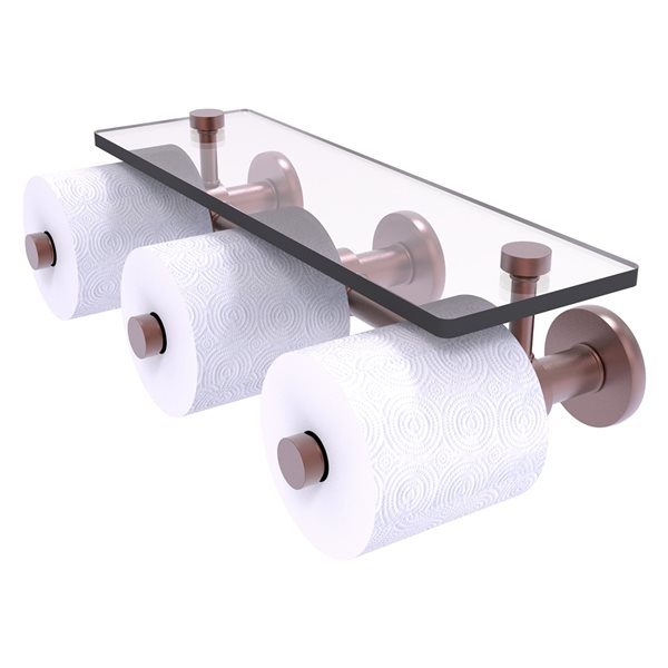 Allied Brass Wall Mount Double Post Prestige Skyline Antique Copper Toilet Paper Holder