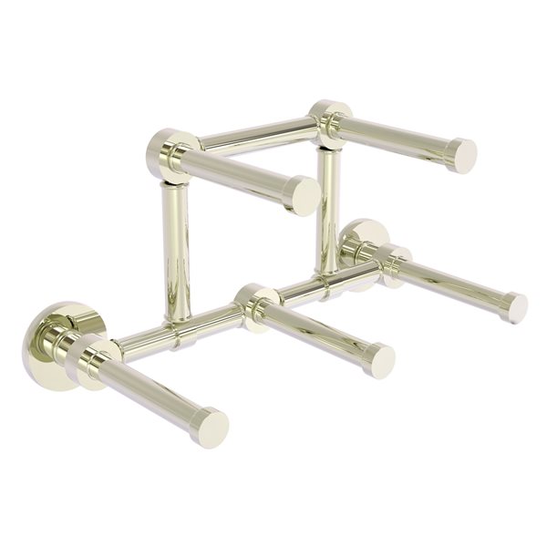 Allied Brass Prestige Skyline Polished Nickel Brass Wall Mount Double Post Toilet Paper Holder