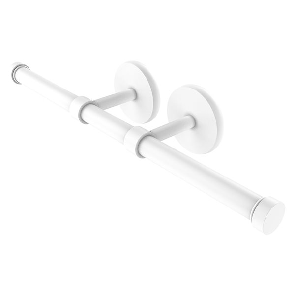 Allied Brass Matte White Prestige Skyline Wall Mount Double Post Toilet Paper Holder