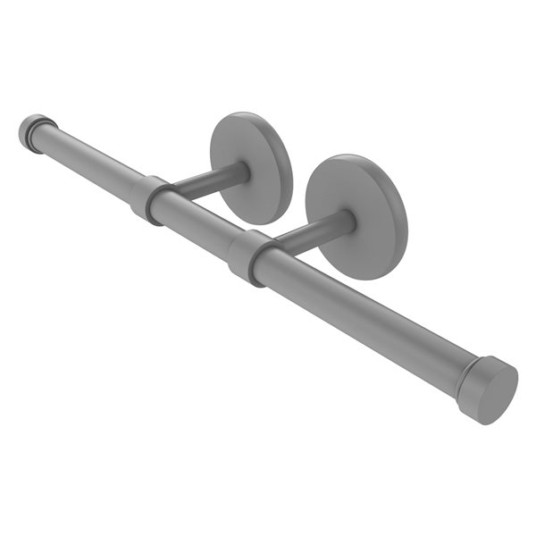 Allied Brass Prestige Skyline Wall Mount Double Post Matte Grey Toilet Paper Holder