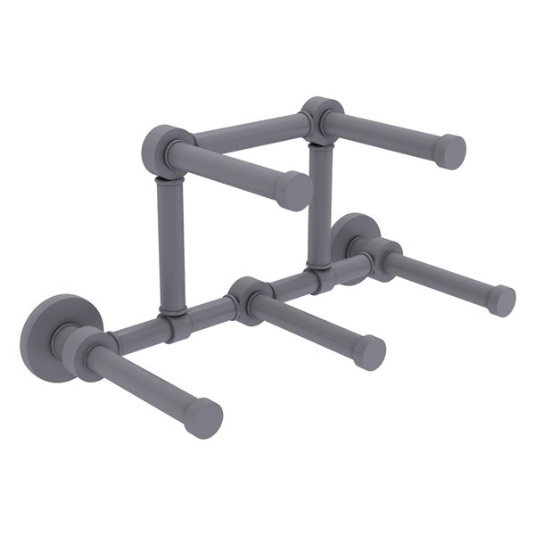 Allied Brass Prestige Skyline Matte Grey Brass Wall Mount Double Post Toilet Paper Holder
