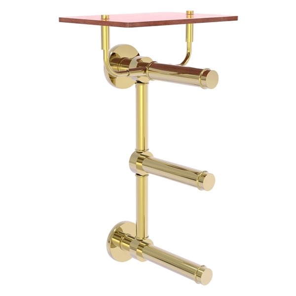 Allied Brass Prestige Skyline Double Post Wall Mount Unlacquered Brass Toilet Paper Holder