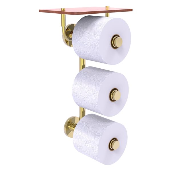 Allied Brass Prestige Skyline Double Post Wall Mount Unlacquered Brass Toilet Paper Holder