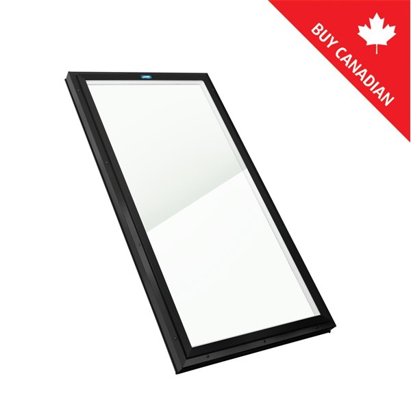 Columbia Double Glazed Neat 14.5 x 46.5 Curb Mount Glass Fixed Skylight - Black