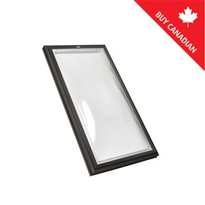 Columbia Skylights Double Glazed Clear Acrylic Dome Fixed Skylight with Brown Frame - 22.5-in x 30.5-in