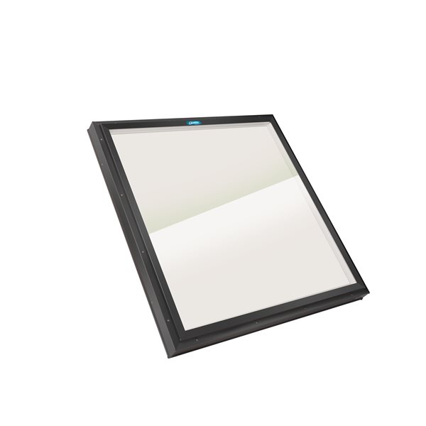 Columbia Double Glazed Bronze 30.5 x 30.5 Curb Mount Glass Fixed Skylight - Black