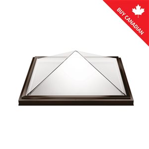 Columbia Double Glazed Clear 30.5 x 30.5 Acrylic Pyramid Skylight - Brown