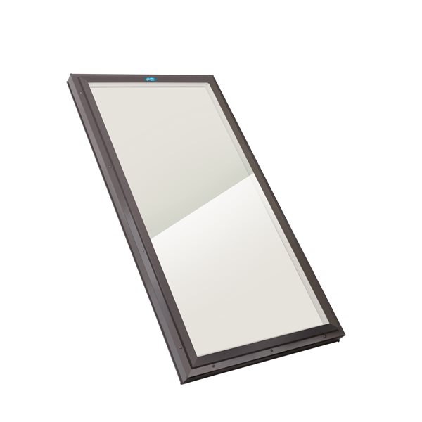 Columbia Double Glazed Bronze 14.5 x 46.5 Curb Mount Glass Fixed Skylight - Brown