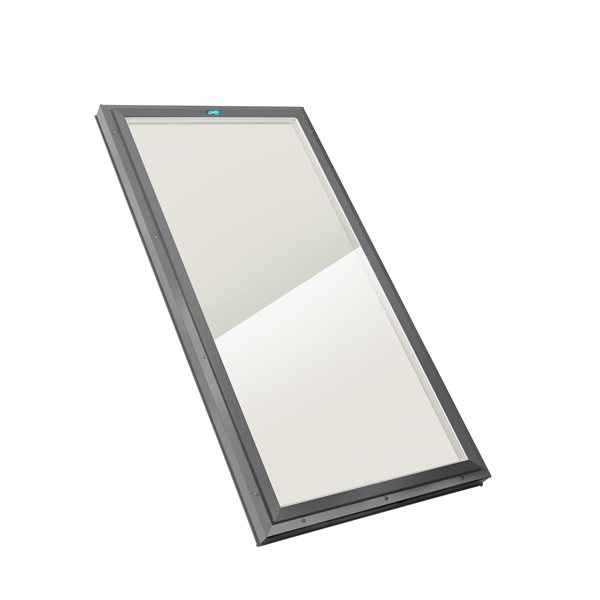 Columbia Double Glazed Bronze 22.5 x 46.5 Curb Mount Glass Fixed Skylight - Grey