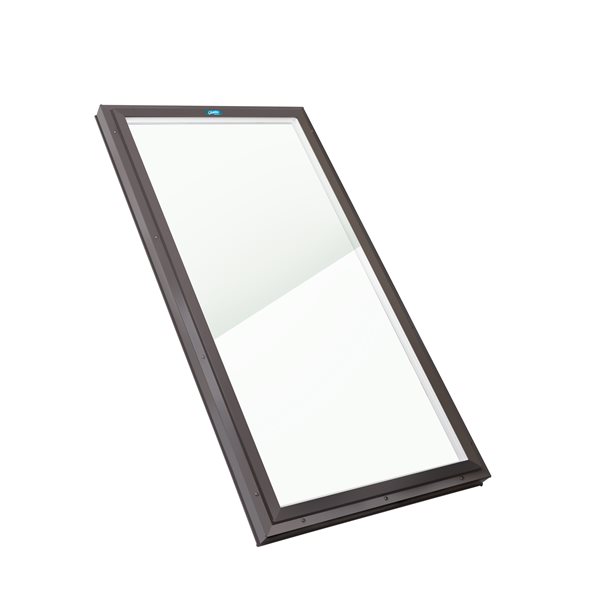 Columbia Double Glazed Neat 14.5 x 46.5 Curb Mount Glass Fixed Skylight - Brown