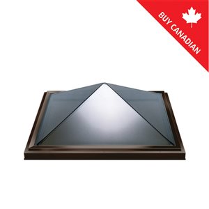 Columbia Skylights Double Glazed Bronze Acrylic Pyramid Fixed Skylight with Brown Frame - 46.5-in x 46.5-in