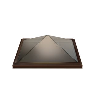 Columbia Double Glazed Bronze 22.5 x 22.5 Acrylic Pyramid Skylight - Brown