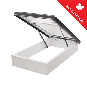 Columbia Double Glazed Clear 30.5 x 46.5 Acrylic Dome Roof Access Hatch - Black