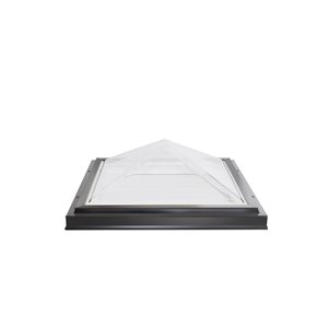 Columbia Skylights Double Glazed Clear Acrylic Pyramid Fixed Skylight with Brown Frame - 36.5-in x 36.5-in