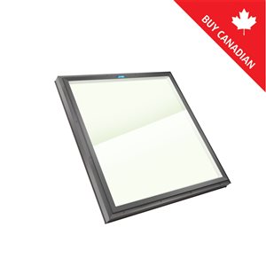 Columbia Skylights Tempered Glass Curb Mount Fixed Skylight with Grey Frame - 22.5-in x 22.5-in