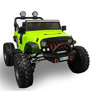 Voltz Toys 2-Seater Electric Ride-on Jeep with Raised Suspension - Green