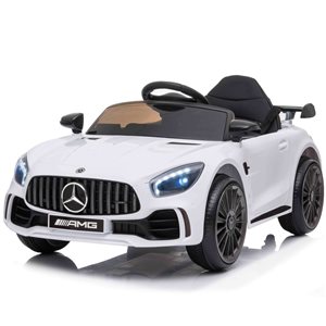 Voltz Toys Electric Ride-on Mercedes-Benz 12 V White GT-R with Parental Control