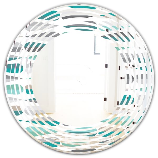 Designart 24-in x 24-in Retro Abstract Drops III Round Wall Mirror ...