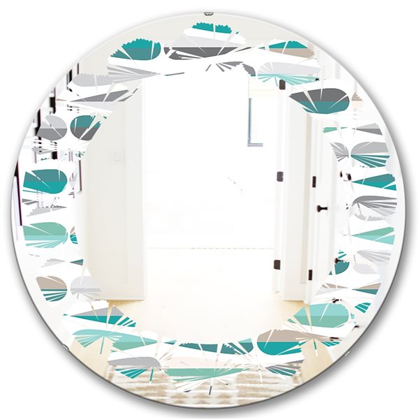 Designart 24-in x 24-in Retro Abstract Drops III Round Mirror MIR24535 ...