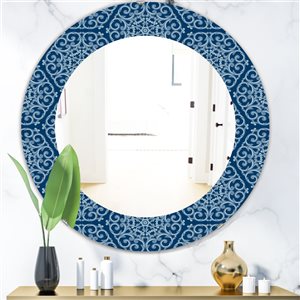 Designart 24-in x 24-in Vintage Pattern Modern Mirror Wall Mirror