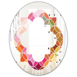 Designart 35.4-in x 23.7-in Geometrical Retro Design II Modern Oval Wall Mirror