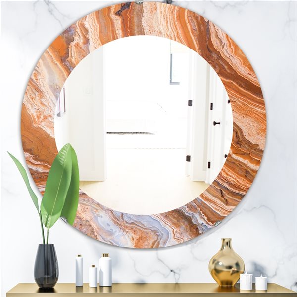 Designart 24-in x 24-in Marbled Geode 2 Traditional Mirror Wall Mirror ...